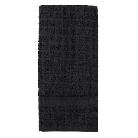 Ritz Concepts Solid Kitchen Towel 100% Cotton Terry Black, PK12 15314